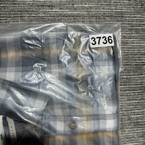 Billabong Button Up Shirt Men's L Blue Plaid Short Sleeve Tailored Fit #M502KAMM - Picture 15 of 15